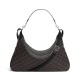 CELINE Large Strap Romy Bag in Triomphe Canvas And Calfskin - Black