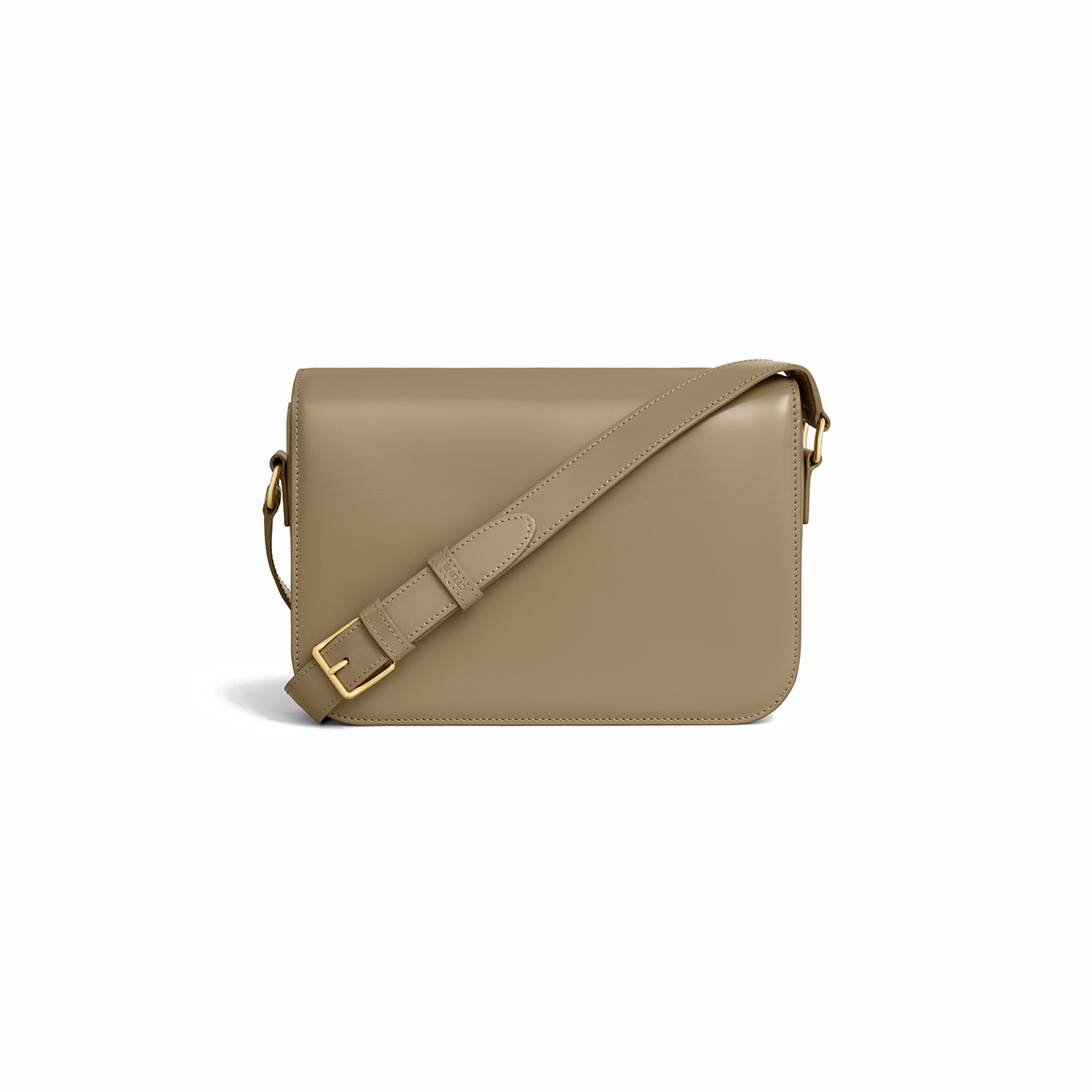 CELINE Classique Triomphe Bag In Shiny Calfskin - Brown Sepia