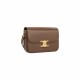 CELINE Classique Triomphe Bag In Shiny Calfskin - Glazed Brown