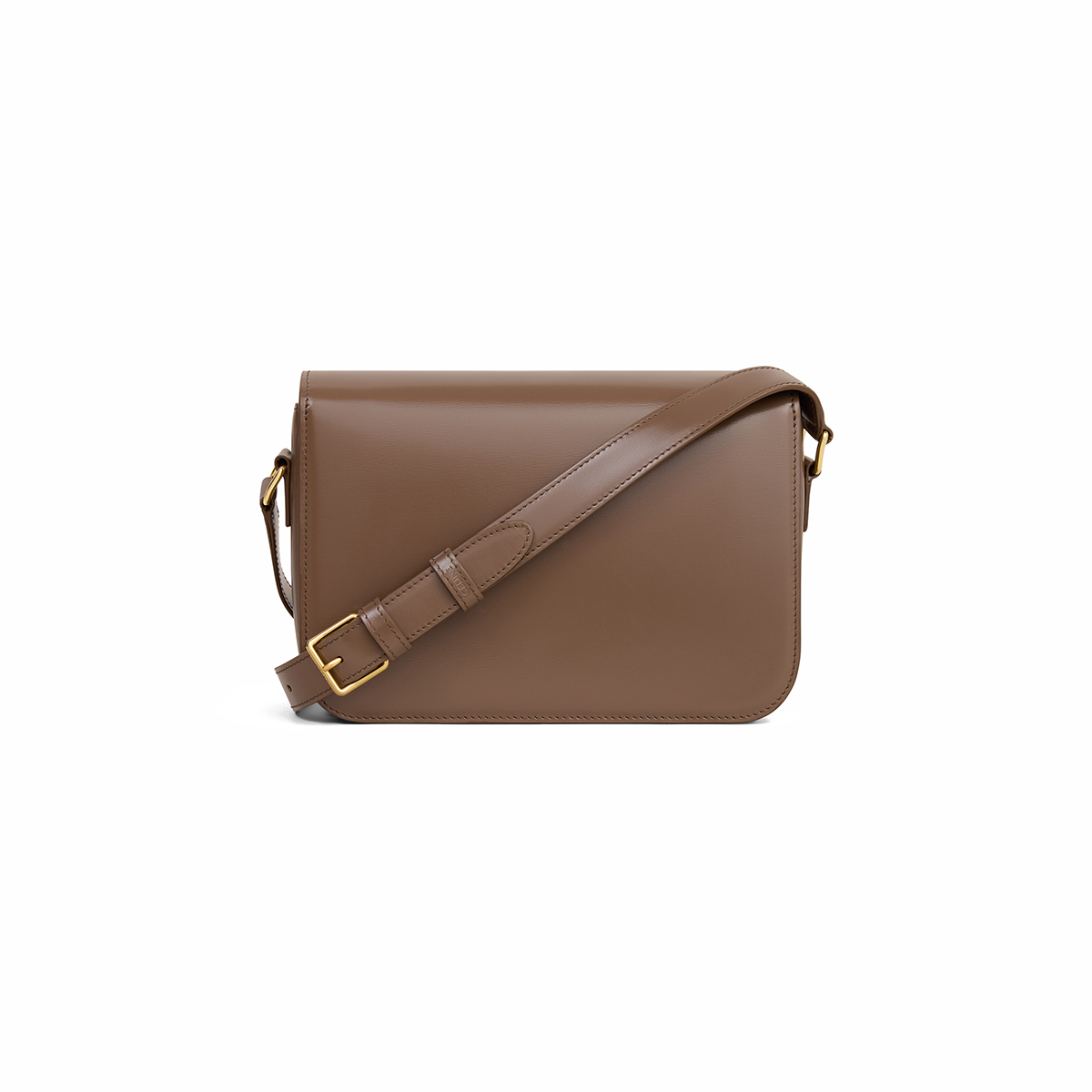 CELINE Classique Triomphe Bag In Shiny Calfskin - Glazed Brown