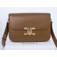 CELINE Classique Triomphe Bag In Shiny Calfskin - Glazed Brown