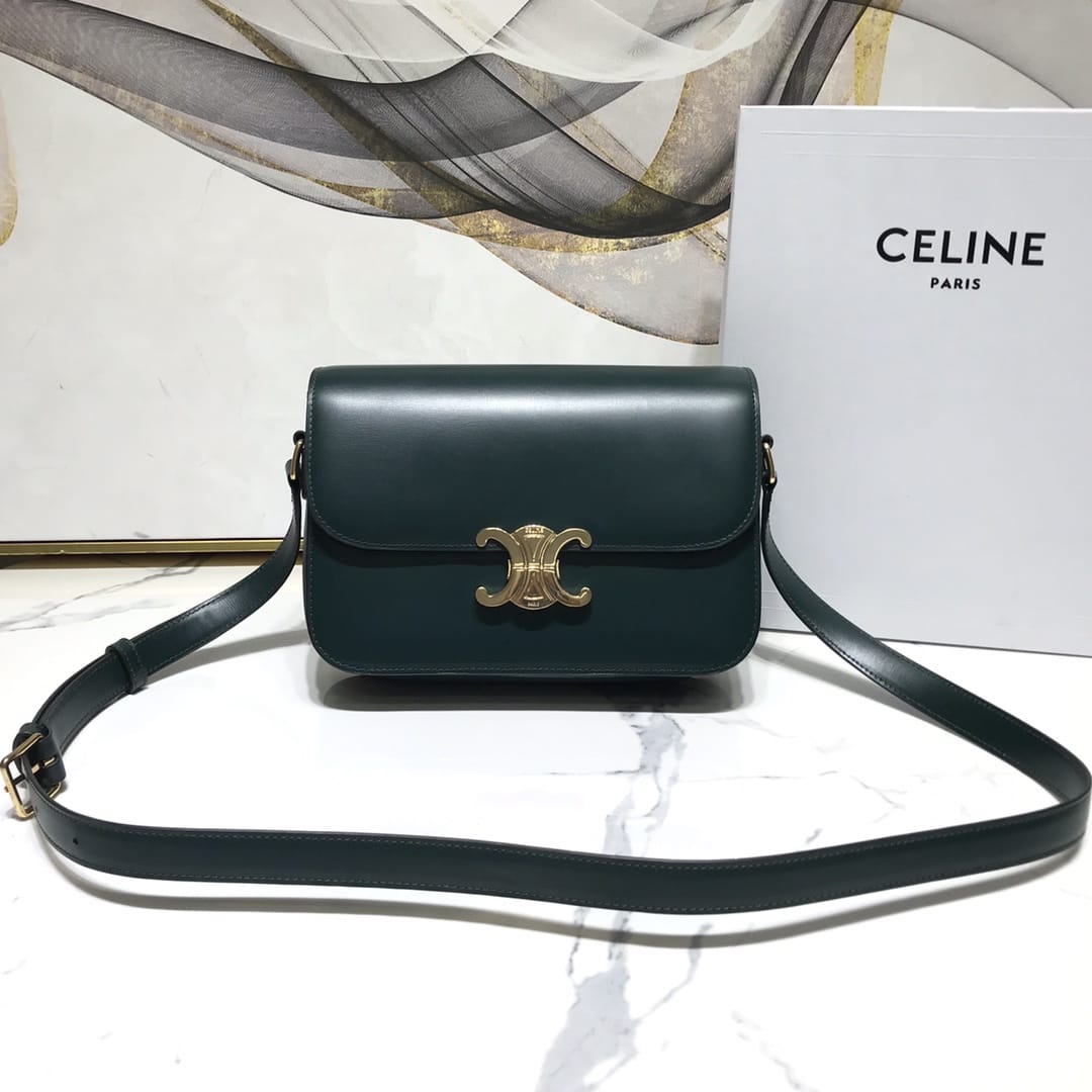 CELINE Classique Triomphe Bag In Shiny Calfskin - Amazone