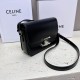 CELINE Teen Triomphe Bag In Shiny Calfskin - Black & Silver