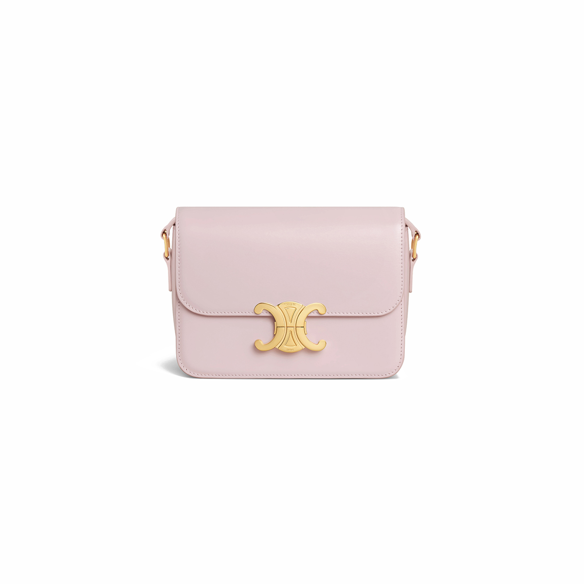 CELINE Teen Triomphe Bag In Shiny Calfskin - Pastel Pink