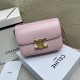 CELINE Teen Triomphe Bag In Shiny Calfskin - Pastel Pink