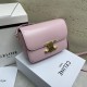 CELINE Teen Triomphe Bag In Shiny Calfskin - Pastel Pink