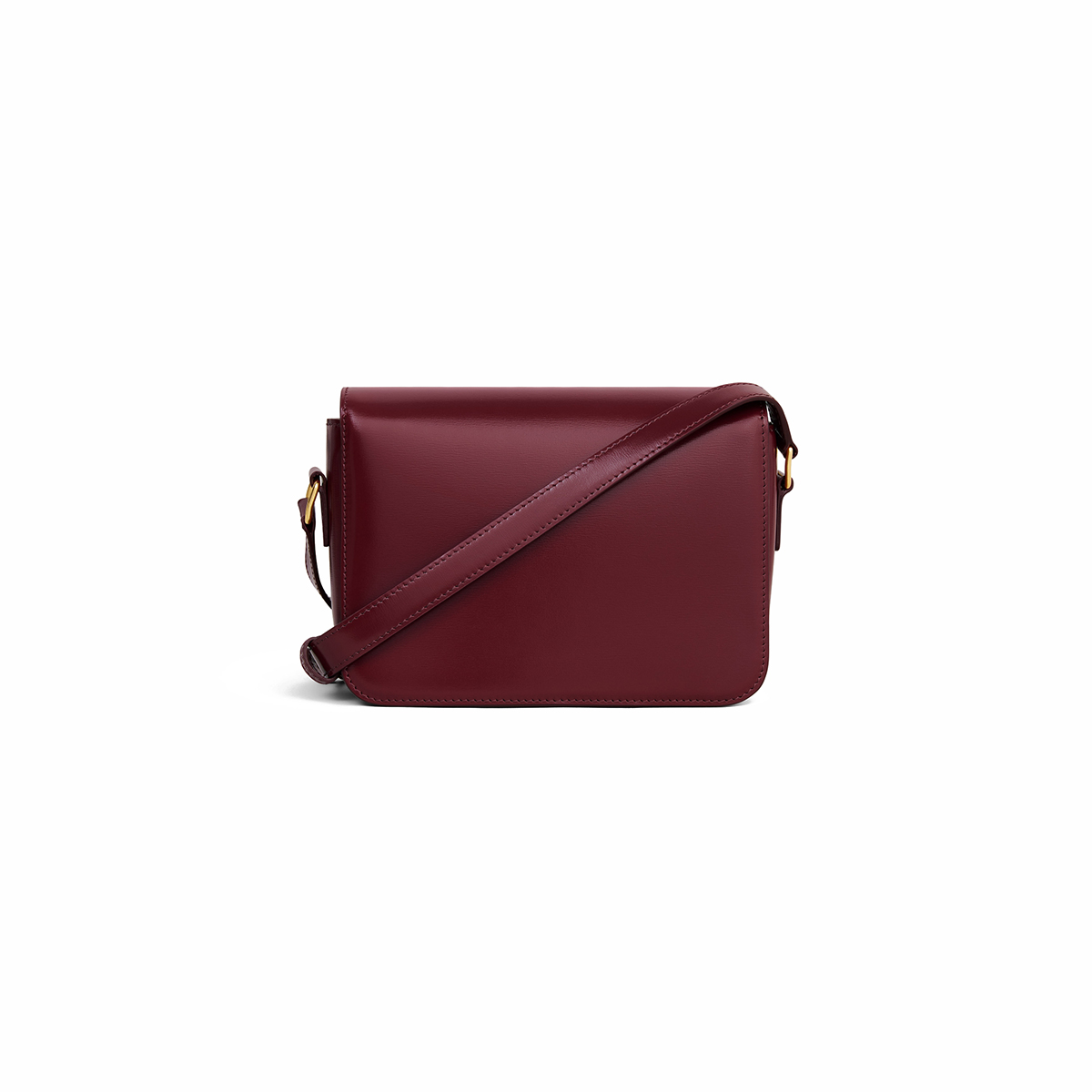 CELINE Teen Triomphe Bag In Shiny Calfskin - Light Burgundy