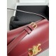 CELINE Teen Triomphe Bag In Shiny Calfskin - Light Burgundy