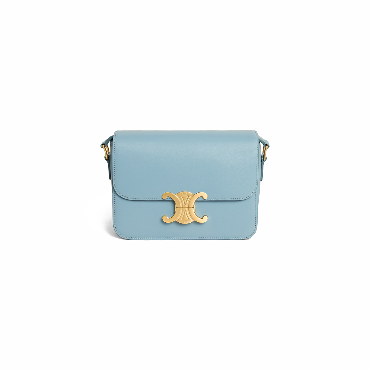 CELINE Teen Triomphe Bag In Shiny Calfskin - California Blue