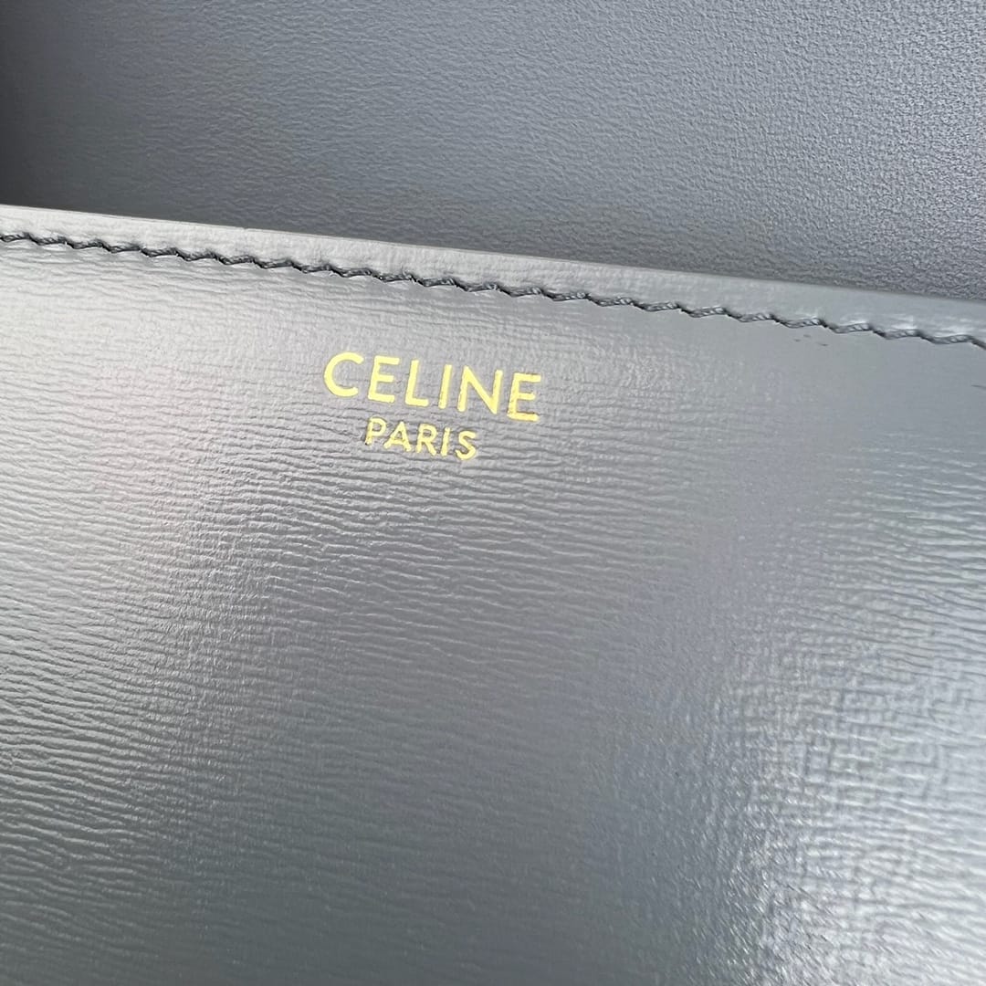 CELINE Teen Triomphe Bag In Shiny Calfskin - California Blue