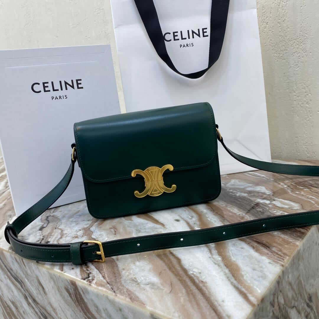 CELINE Teen Triomphe Bag In Shiny Calfskin - Amazone