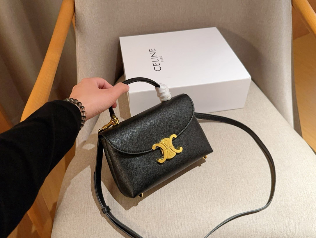 CELINE Teen Nino Bag In Supple Calfskin - Black