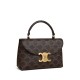 CELINE Teen Nino Bag In Triomphe Canvas And Calfskin - Black