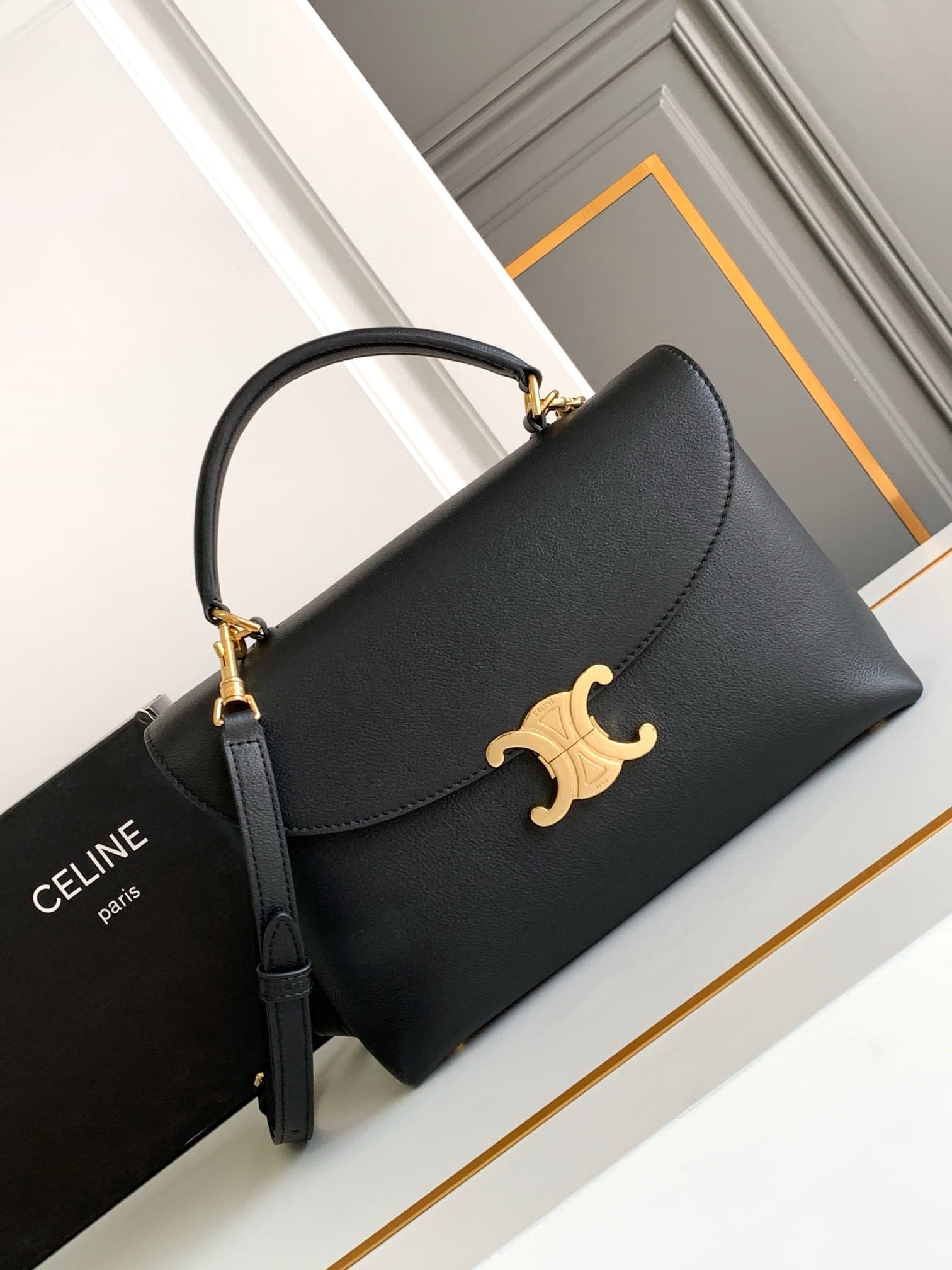 CELINE Medium Nino Bag In Supple Calfskin - Black