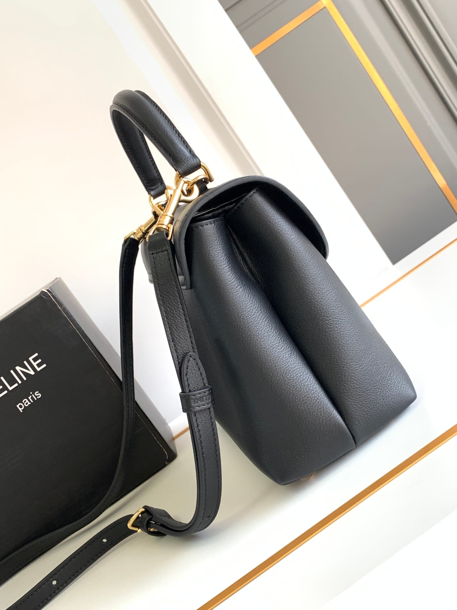 CELINE Medium Nino Bag In Supple Calfskin - Black