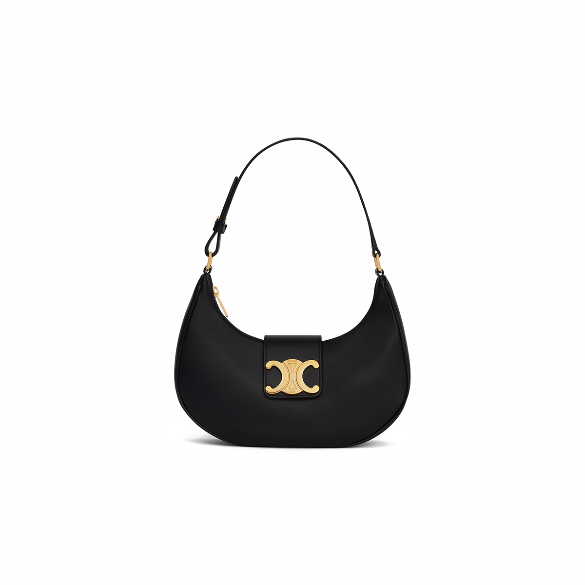 CELINE Medium Ava Triomphe Bag In Calfskin - Black