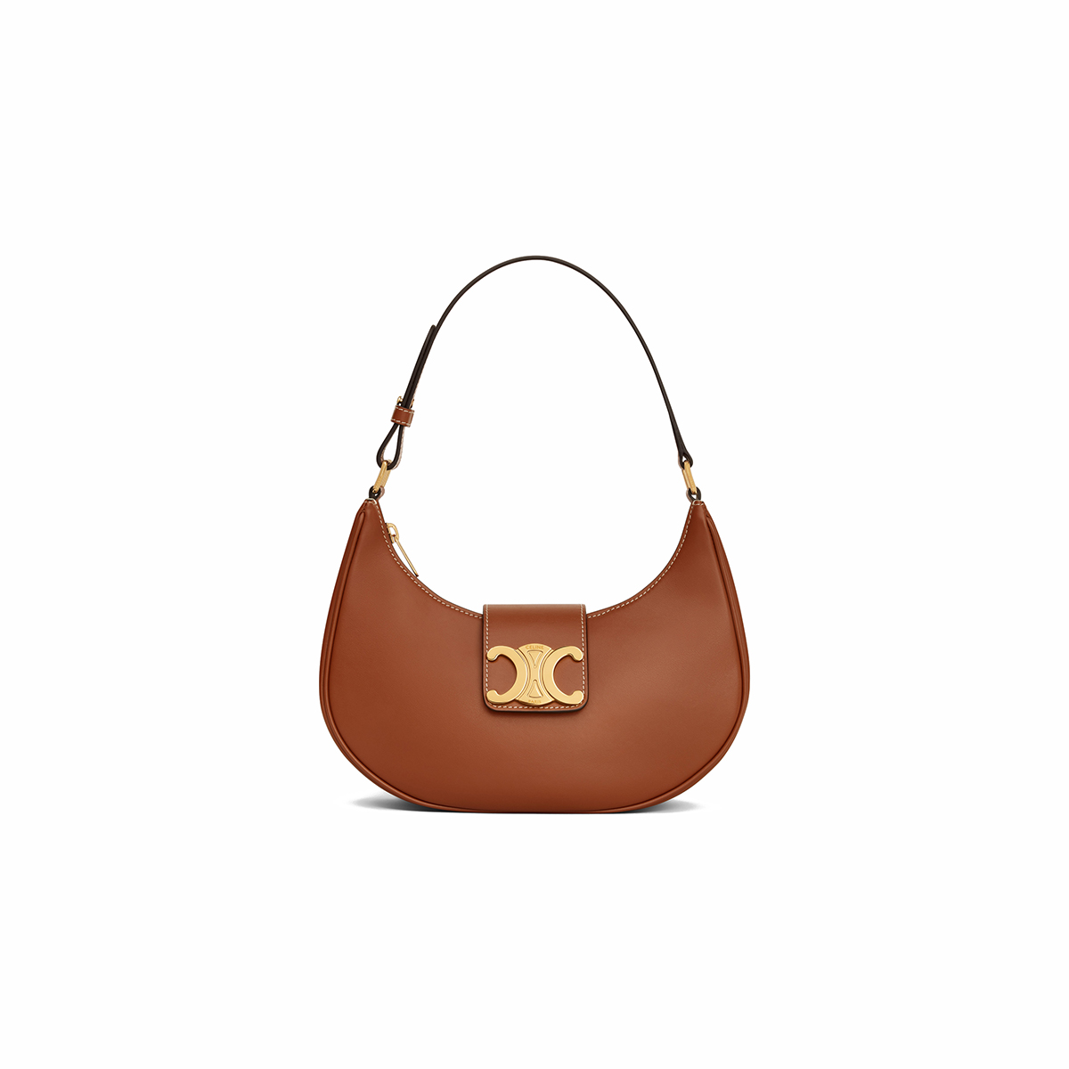 CELINE Medium Ava Triomphe Bag In Calfskin - Tan