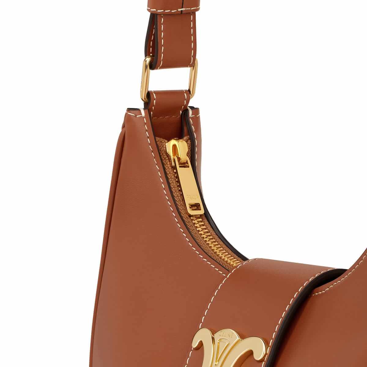 CELINE Medium Ava Triomphe Bag In Calfskin - Tan