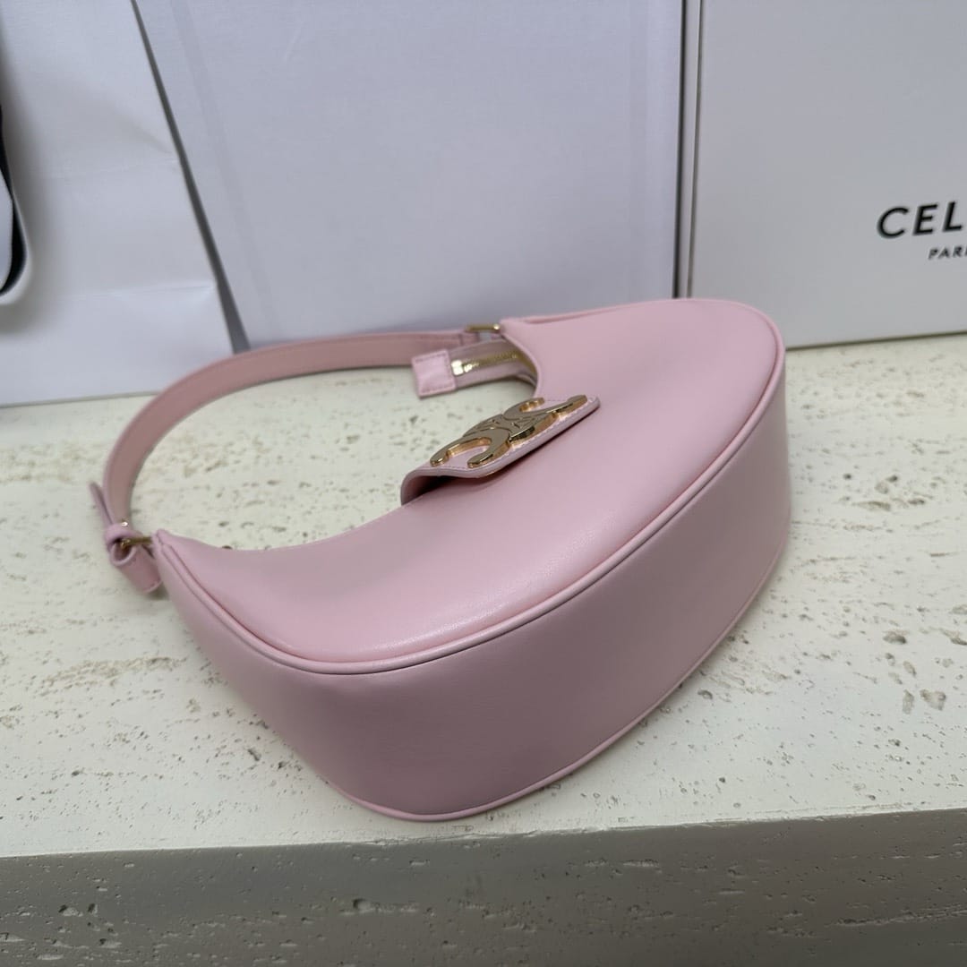 CELINE Medium Ava Triomphe Bag In Calfskin - Pink