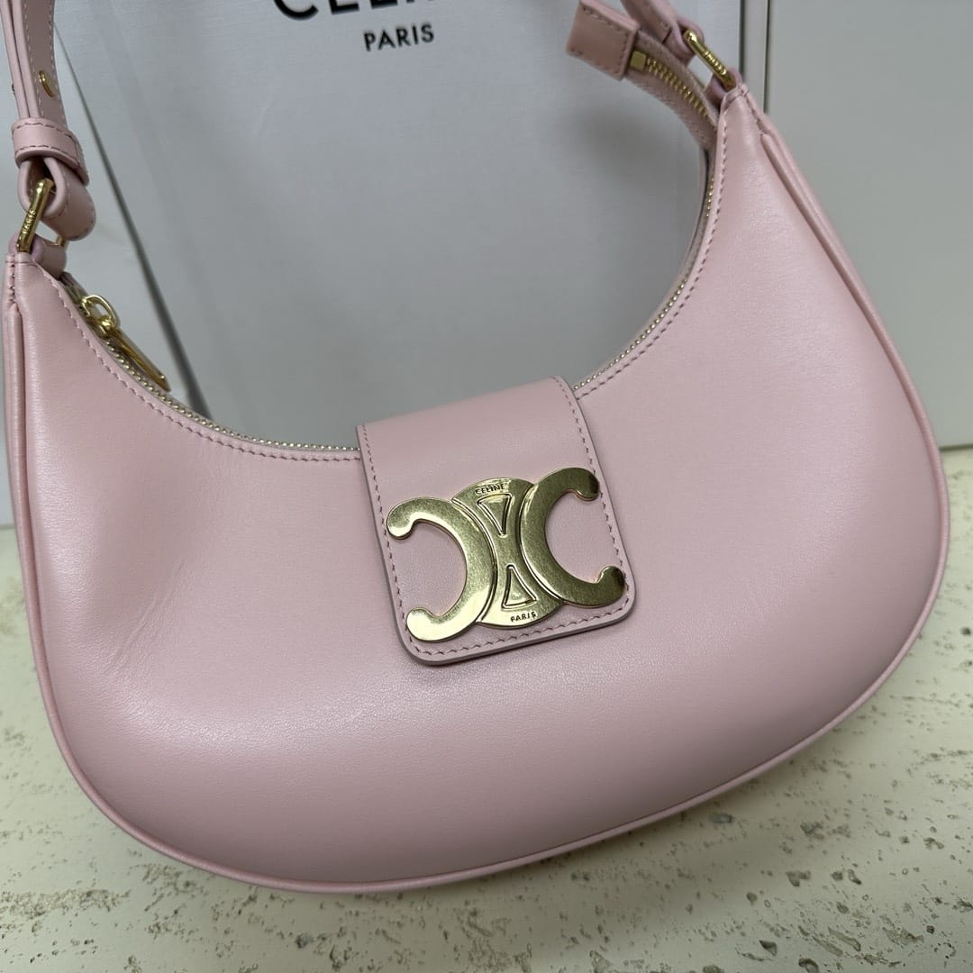 CELINE Medium Ava Triomphe Bag In Calfskin - Pink