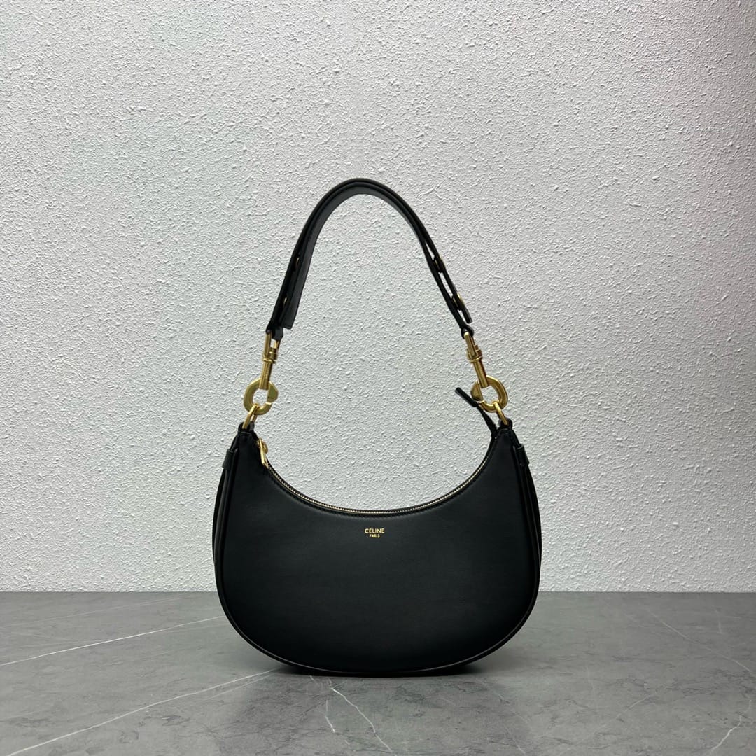 CELINE Medium Ava Strap Bag In Calfskin - Black