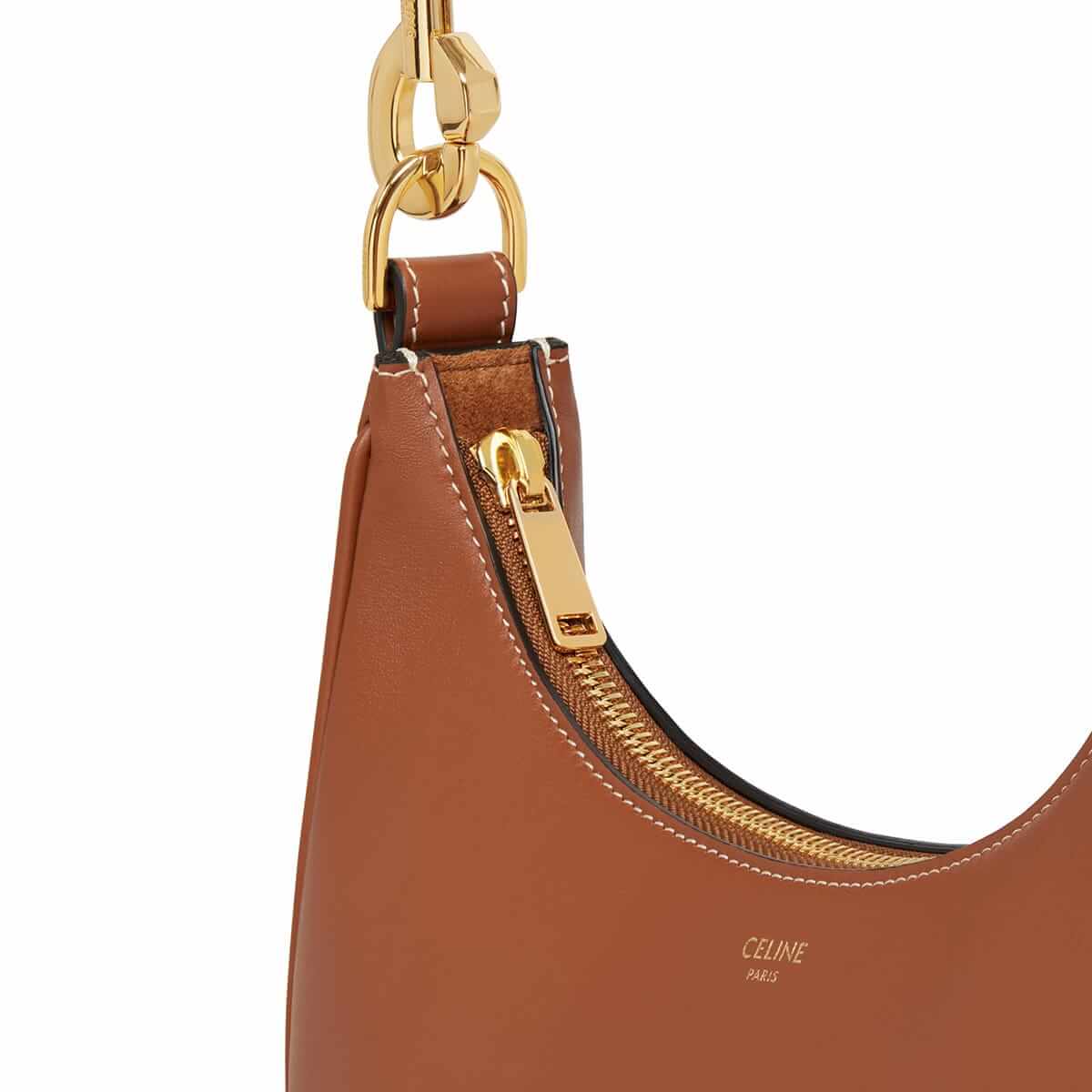 CELINE Medium Ava Strap Bag In Calfskin - Tan