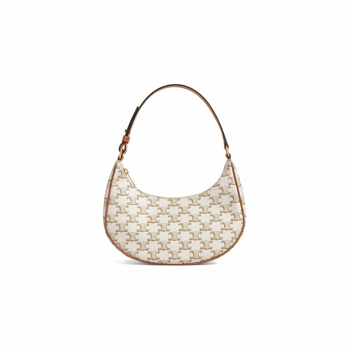 CELINE Medium Ava Bag In Triomphe Canvas And Calfskin - White