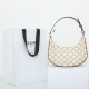 CELINE Medium Ava Bag In Triomphe Canvas And Calfskin - White