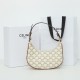 CELINE Medium Ava Bag In Triomphe Canvas And Calfskin - White