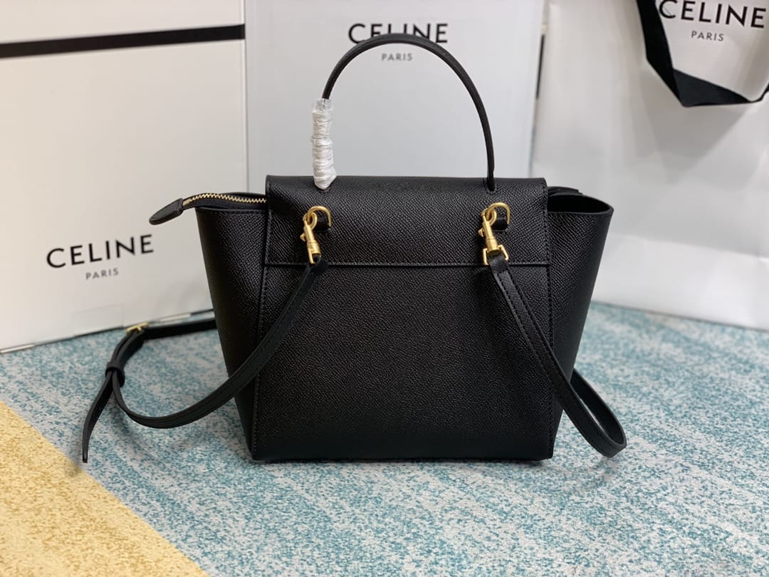 CELINE Nano Belt bag In Grained Calfskin - Black