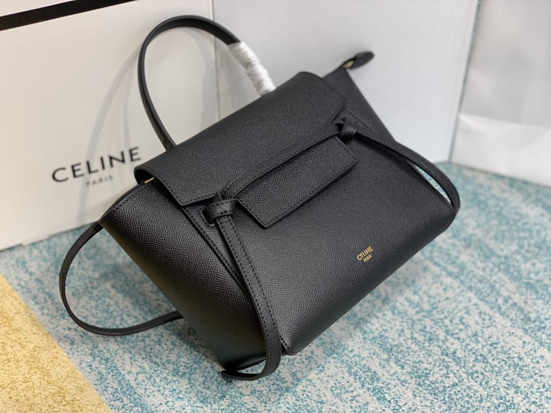 CELINE Nano Belt bag In Grained Calfskin - Black