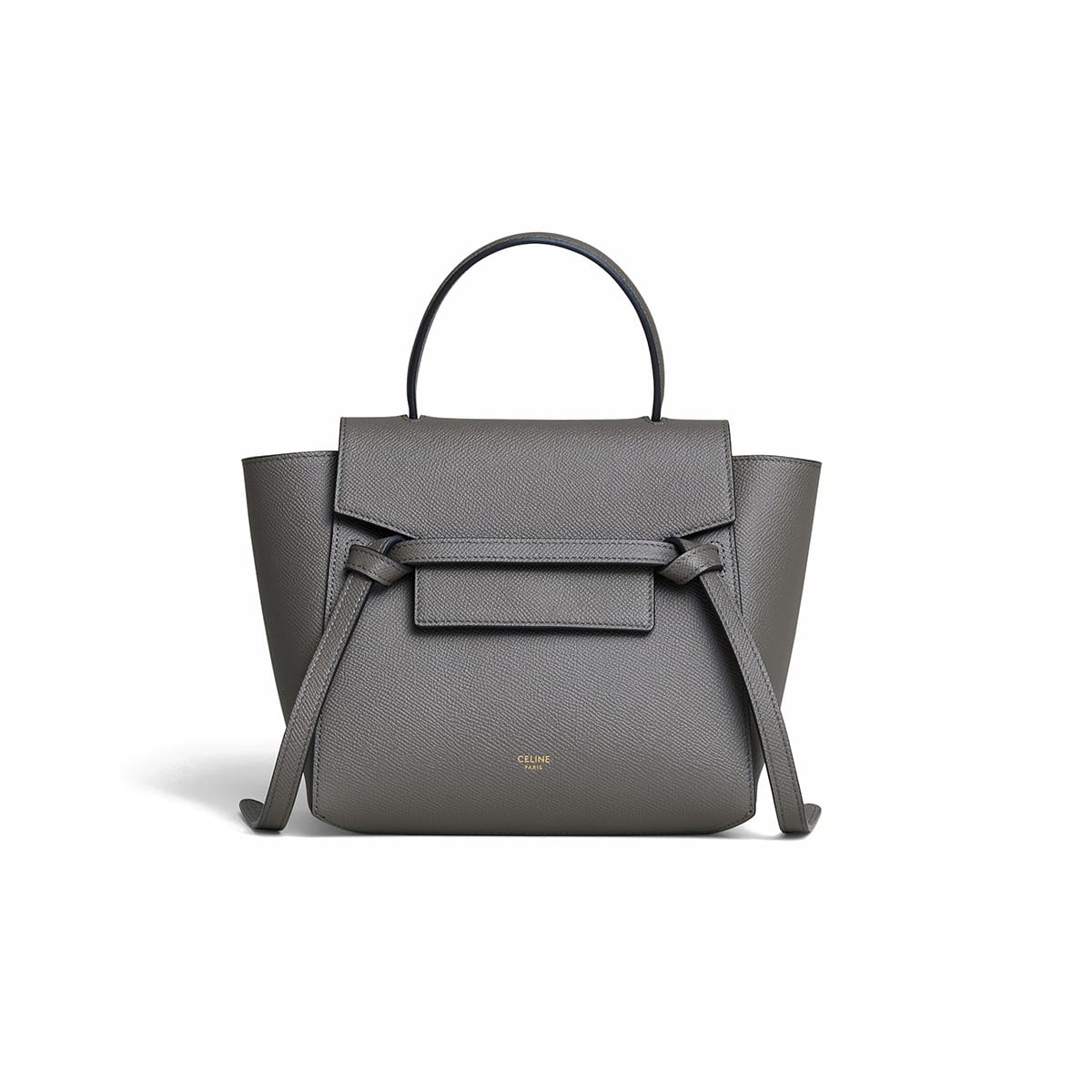 CELINE Nano Belt bag In Grained Calfskin - Grey