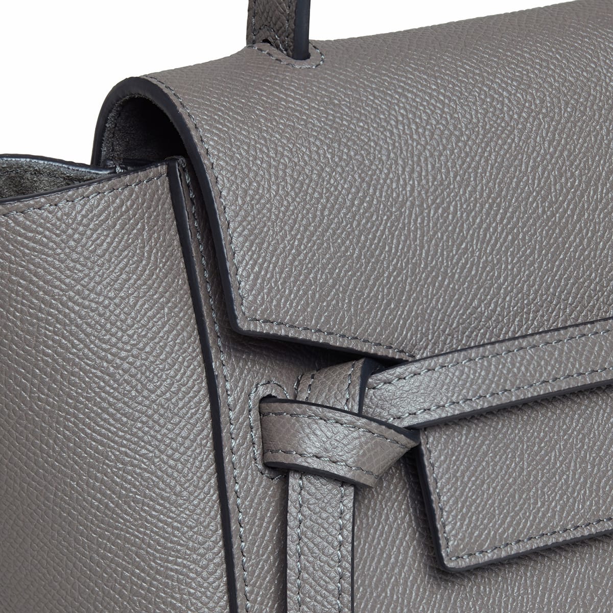 CELINE Nano Belt bag In Grained Calfskin - Grey