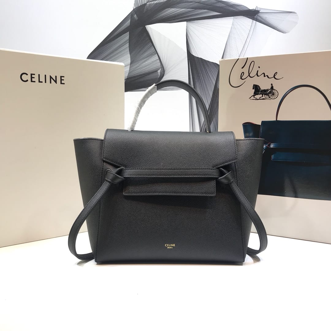 CELINE Micro Belt bag In Grained Calfskin - Black