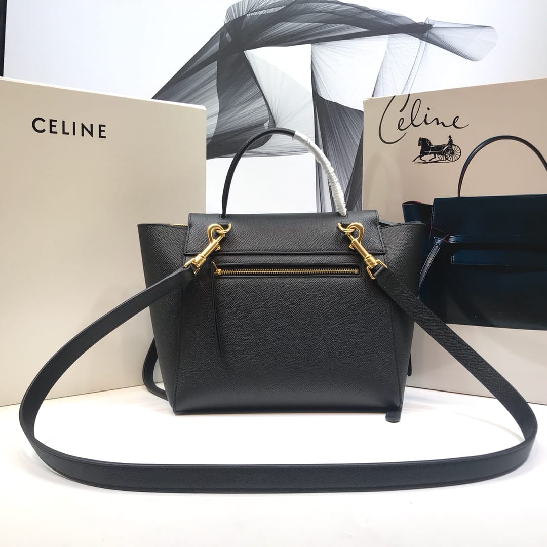 CELINE Micro Belt bag In Grained Calfskin - Black