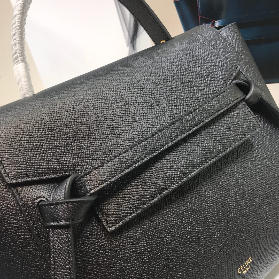 CELINE Micro Belt bag In Grained Calfskin - Black