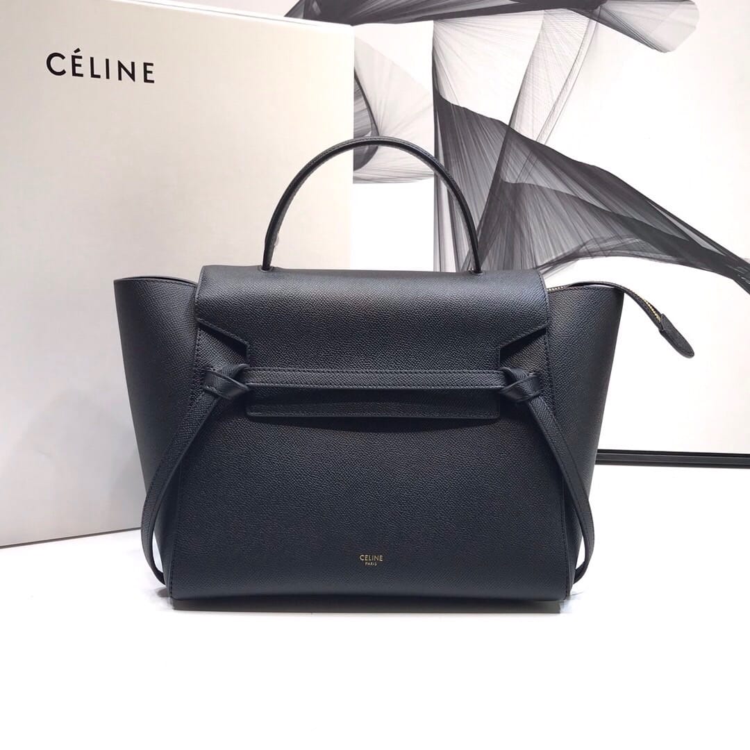 CELINE Mini Belt bag In Grained Calfskin - Black