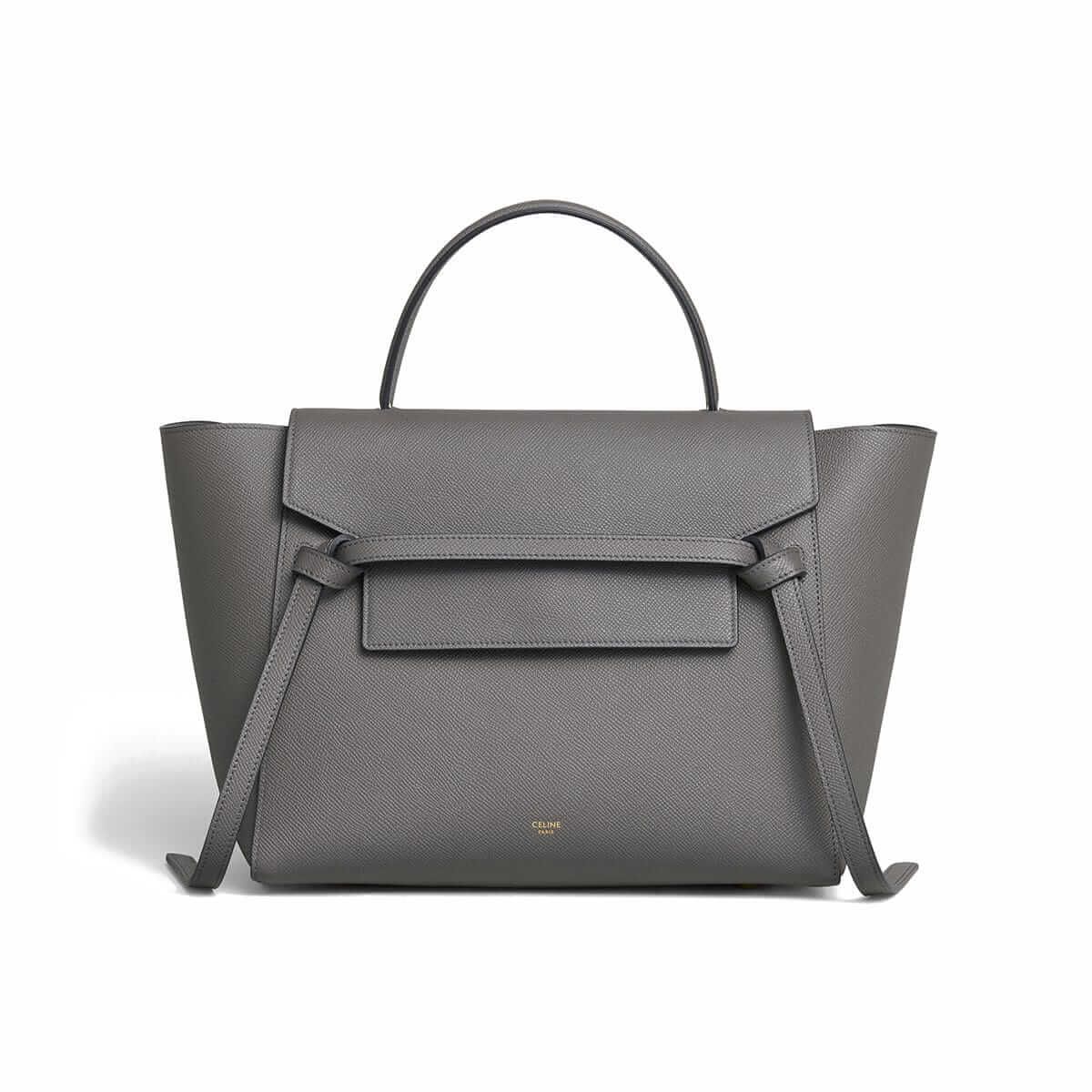 CELINE Mini Belt bag In Grained Calfskin - Grey