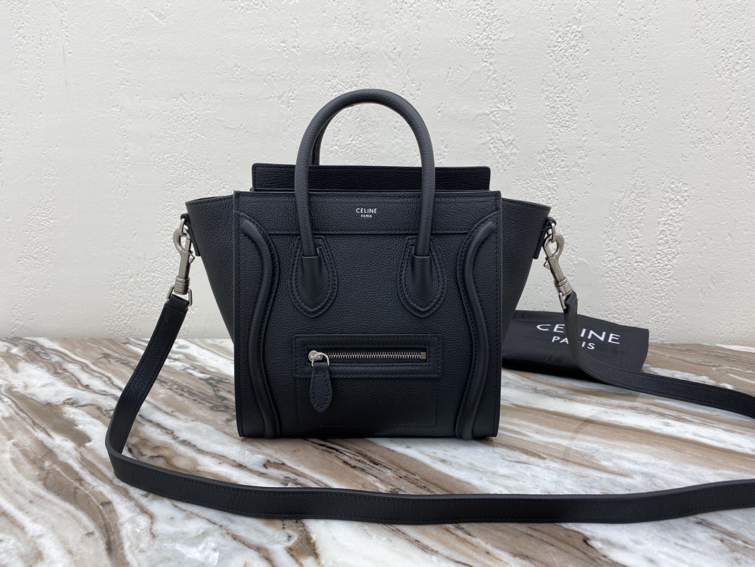 CELINE Nano Luggage Bag in Calfskin - Black