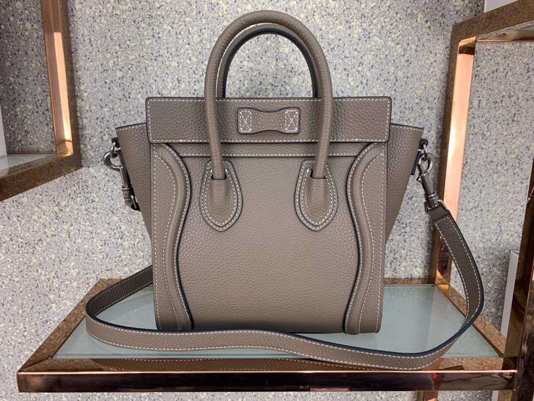 CELINE Nano Luggage Bag in Calfskin - Souris