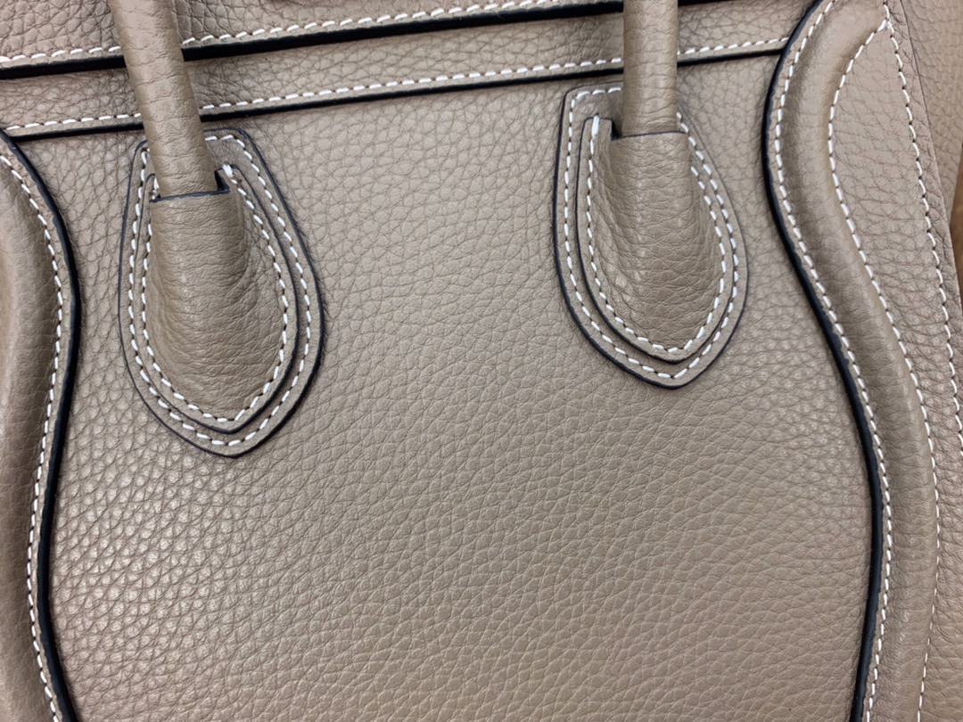 CELINE Nano Luggage Bag in Calfskin - Souris