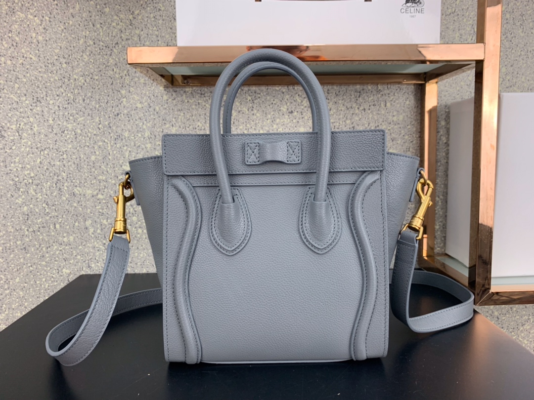 CELINE Nano Luggage Bag in Calfskin - Kohl