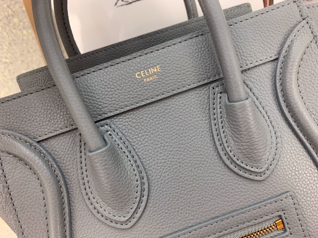 CELINE Nano Luggage Bag in Calfskin - Kohl