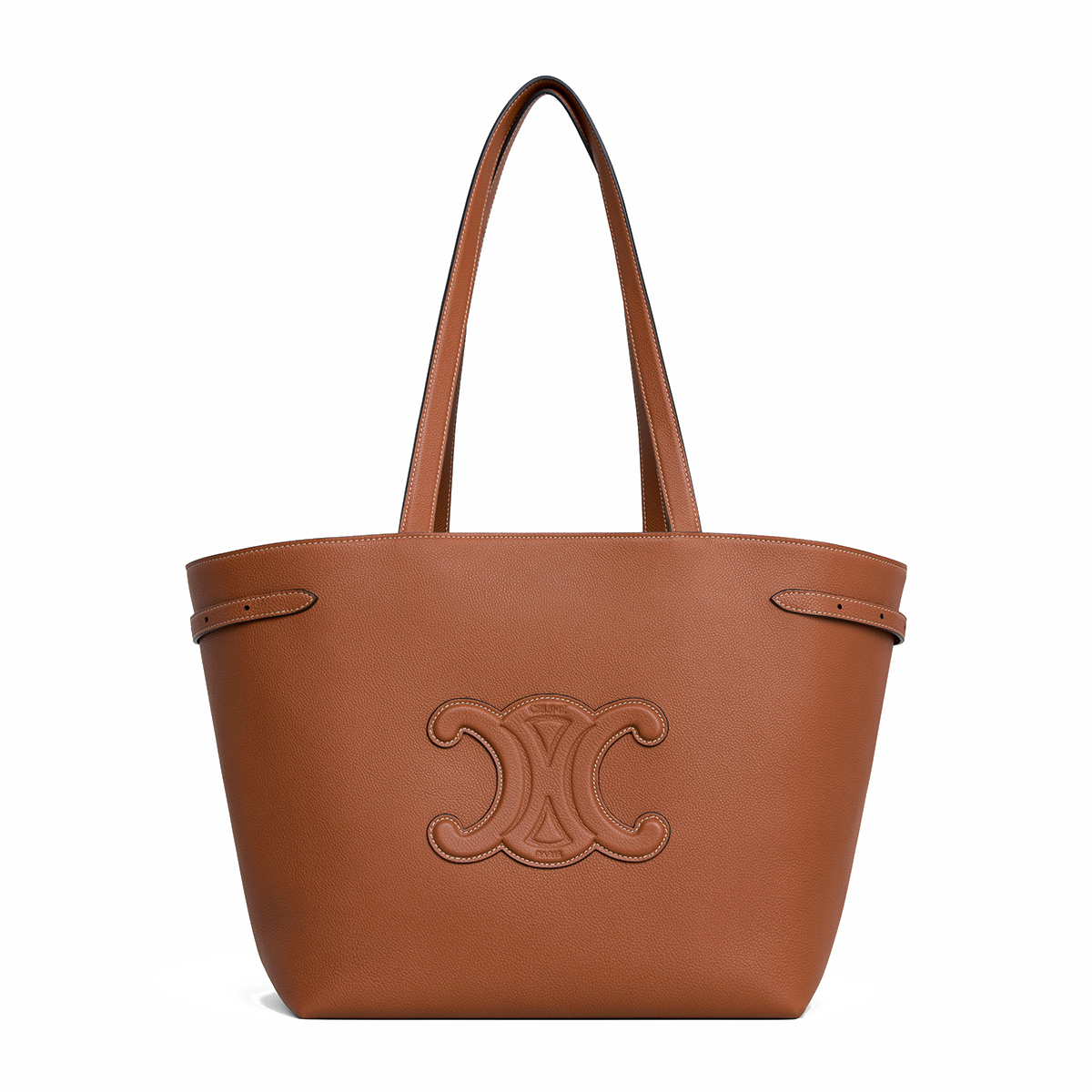 CELINE Medium Cabas Anais Cuir Triomphe In Grained Calfskin - Tan