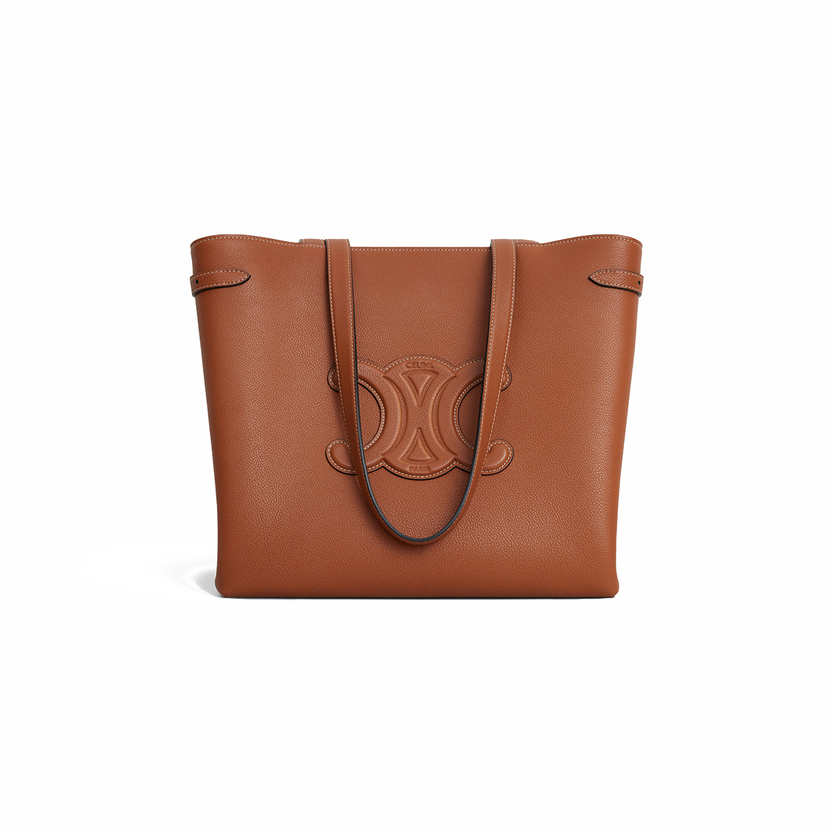 CELINE Medium Cabas Anais Cuir Triomphe In Grained Calfskin - Tan