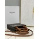 CELINE Mini Vertical Cabas In Triomphe Canvas And Calfskin With Celine Print - Black