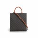 CELINE Small Vertical Cabas In Triomphe Canvas And Calfskin With Celine Print - White