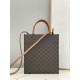 CELINE Small Vertical Cabas In Triomphe Canvas And Calfskin With Celine Print - White