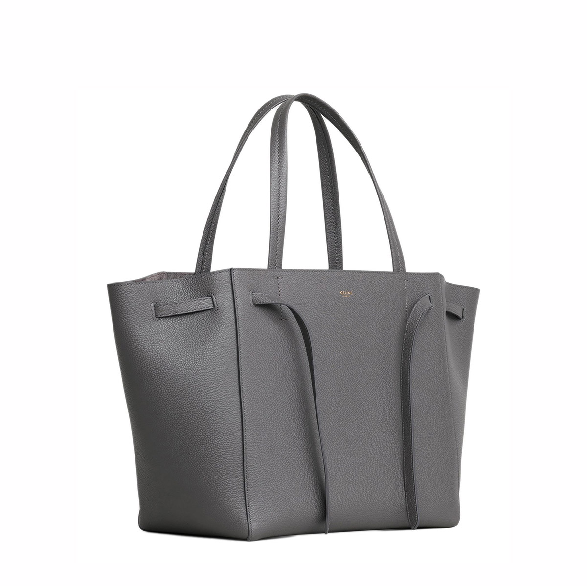 CELINE Cabas Phantom Small Tote Bag in Grained Calfskin - Grey