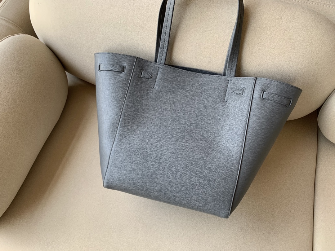 CELINE Cabas Phantom Small Tote Bag in Grained Calfskin - Grey